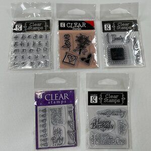 Studio G Clear Stamps Mixed Bundle Happy Birthday Alphabet Valentine Mini Packs